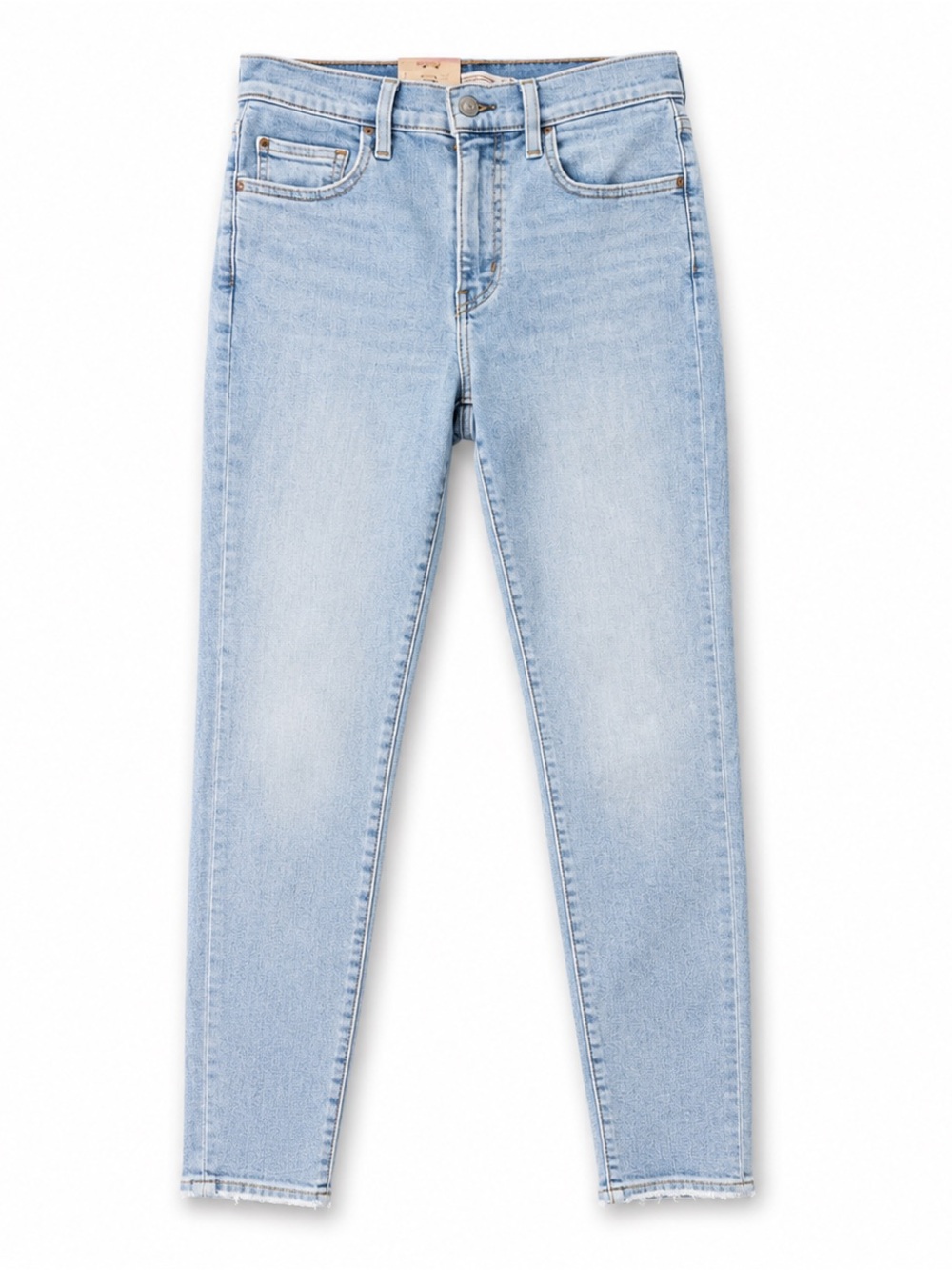 Levi’s 720 High Rise Super Skinny Jeans 27x28 Light Wash Stretch NWT Raw Hem